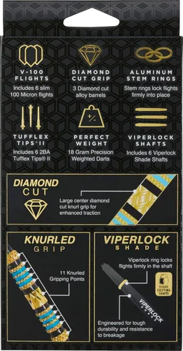 Vista 10 de Viper Wizard Soft Tip Darts, Brass Alloy Barrels with Diamond-Cut Etchings and Knurled Rings