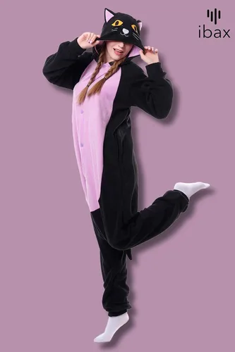 Vista 7 de IBAX Polar Fleece Adult Animal Onesie Pajama. Adult onesie costume. Animal onesies for adults. Halloween onesie adult.