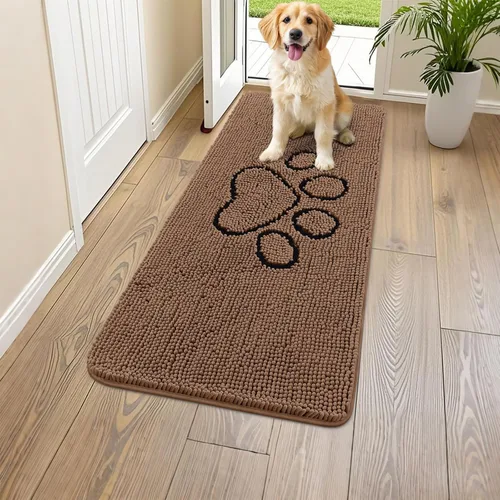 Vista 20 de Smiry Tapete para puerta de perro para patas fangosas, absorbente y Gris y negro
