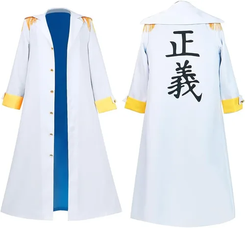 Vista 3 de hahomin Chaqueta de almirante azul marino Sakazuki Cosplay disfraz capa Akainu Kohza bata larga Anime Halloween disfraz para hombre