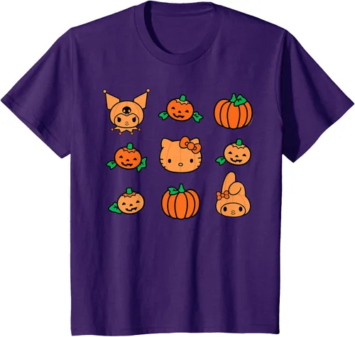 Vista 16 de Camiseta de Halloween Hello Kitty My Melody Kuromi Pumpkins