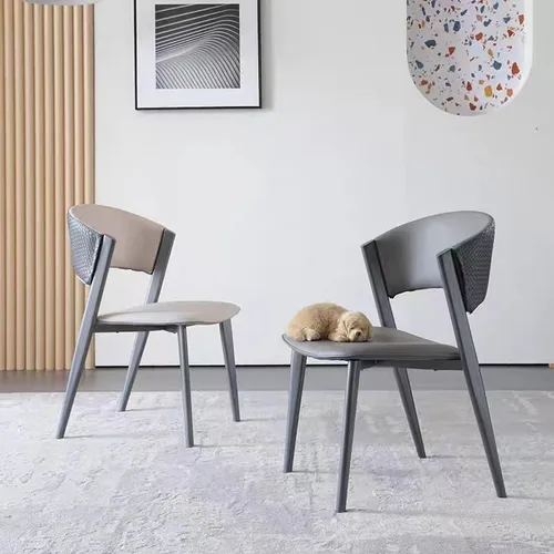 Vista 2 de Silla de escritorio cómoda Silla de comedor simple y moderna Silla de lujo ligera Silla de respaldo para el hogar Silla de comedor nórdica Silla