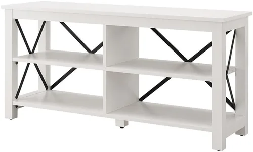 Vista 8 de Henn&Hart Soporte rectangular de TV para televisores de hasta 55 pulgadas en blanco, soportes de TV para la sala de estar