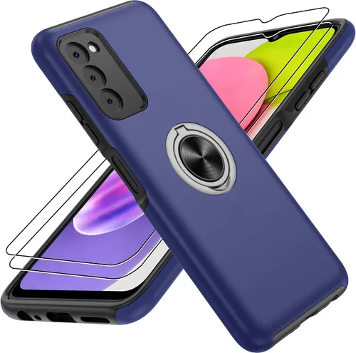 Vista 33 de Gritup - Funda para Galaxy A05S con protector de pantalla HD×2, funda protectora para teléfono a prueba de golpes con soporte magnético de anillo