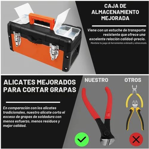 Vista 6 de kit de reparación de plástico para parachoques, engrapadora térmica para soldadura de plástico, de 110 V, con 800 grapas