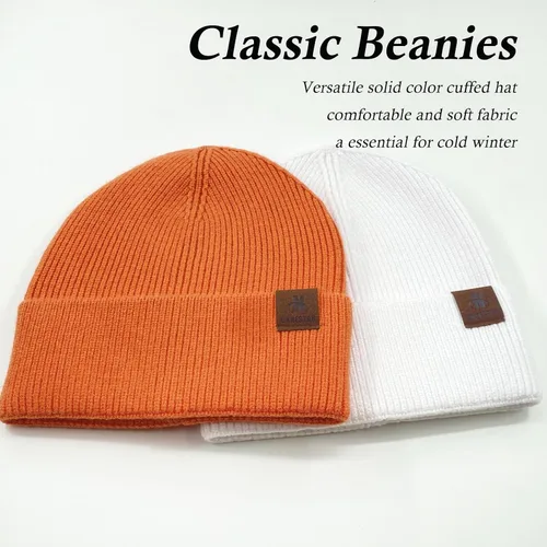 Vista 4 de Gorro de forro polar - Gorros de invierno para mujeres y hombres, gorro de calavera con puños, cálidos regalos térmicos y suaves
