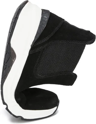 Vista 2 de DASENGYE Botas Chelsea de ante antideslizantes para mujer, botines elásticos de moda, cómodos, sin talón, zapatos para caminar para mujer