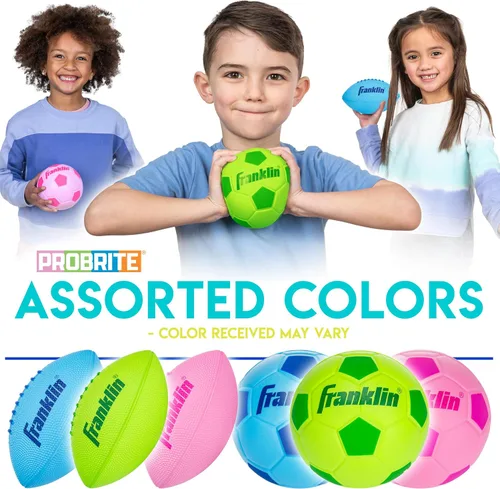 Vista 4 de Franklin Sports Kids Mini Foam Sports Balls - Indoor + Outdoor Soft Foam Toy Balls for Kids - Perfect Backyard + Practice - Mini