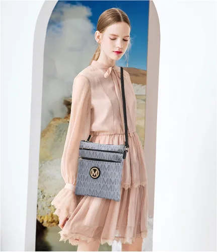 Vista 3 de MKF - Bolso cruzado para mujer - Bolso bandolera de piel sintética con triple cremallera - Bolso cruzado de bolsillo, correa para el hombro