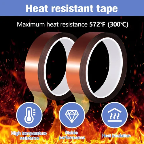 Vista 5 de 2 rollos de 20mm×25m (82 pies) Cinta de transferencia de calor Cinta resistente al calor Cinta de sublimación, Cinta de calor para sublimación