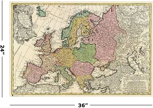 Vista 2 de POSTER STOP ONLINE Mapa antiguo de Europa - Mapa Antiguo de Europa - Póster/impresión (versión en español) (tamaño 36" x 24")