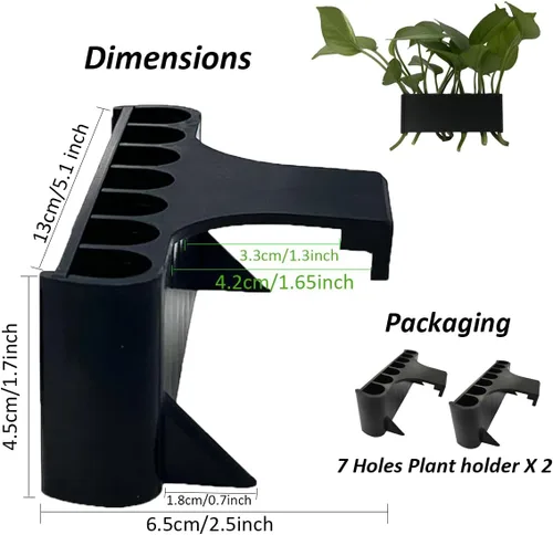 Vista 4 de 2 vasos para plantas acuáticas mejoradas con 7 agujeros para pecera, perfecto para cultivo acuapónico y decoraciones de paisajes acuáticos