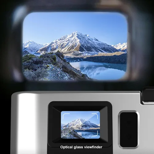 Vista 3 de Asixxsix Cámara digital 4K 48MP, 2. pantalla 16X zoom óptico anti vibración retro cámara de vlogging con visor flash dial cámaras compactas de punto