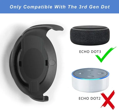 Vista 3 de Soporte de pared para 3ª generación, accesorios que ahorran espacio, gestión de cables integrada para altavoces inteligentes Dot (3ª generación)