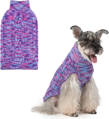 Vista 23 de BEAUTYZOO Suéteres de perro para perros pequeños, ropa de punto con agujero Pompones beige