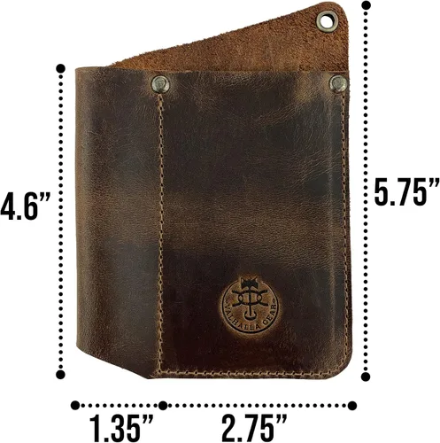 Vista 6 de Funda para herramientas hecha a mano de cuero de grano completo, soporte multiherramienta, funda para cuchillos, accesorios de camping y exteriores