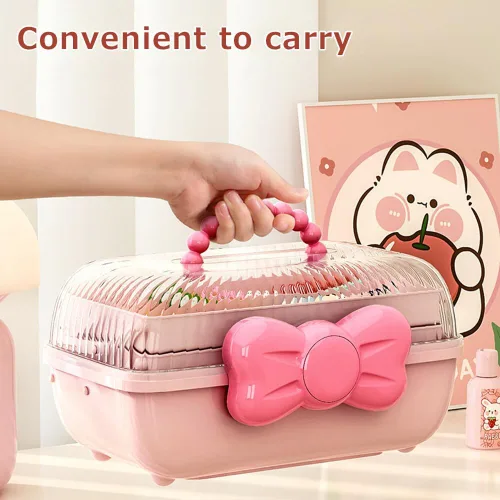 Vista 7 de Thcbme - Caja de almacenamiento de accesorios para el cabello de niñas, caja organizadora de interruptor de lazo, caja de joyería, soporte