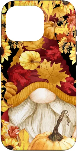 Vista 20 de iPhone 16 Lindos accesorios de otoño otoño con calabaza girasol gnomo caso