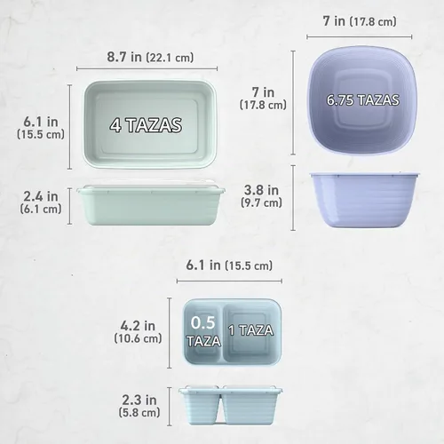 Vista 7 de Bentgo Prep - Kit variado de preparación de comidas de 60 piezas, recipientes de alimentos reutilizables PFAS y sin BPA, bandejas de 1