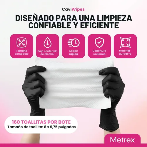 Vista 3 de Metrex CaviWipes - Toallitas desinfectantes para toallas, 160 unidades, color blanco