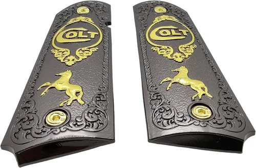 Vista 5 de Tek_Tactical Nuevo COLT 1911 - Puños de tamaño completo, color negro y doradoF