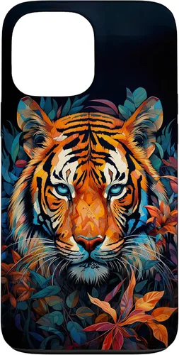 Vista 24 de Watercolor Tiger Face Design Wild Animal Big Cat Tiger Case for iPhone 17