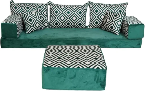 Vista 32 de arabicsofa Sofá de piso turco hecho a mano con almohadas de respaldo, cojines de piso árabes Diwan para sala de estar Negro