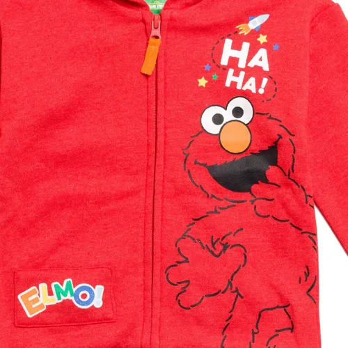 Vista 5 de Sesame Street Elmo - Sudadera con capucha de forro polar con cremallera para bebés y niños