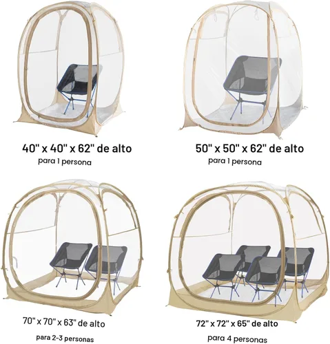 Vista 9 de EighteenTek® - Cápsula deportiva con suelo adjunto, visión clara de 360°, protección UV UPF 50+, refugio instantáneo impermeable para todo