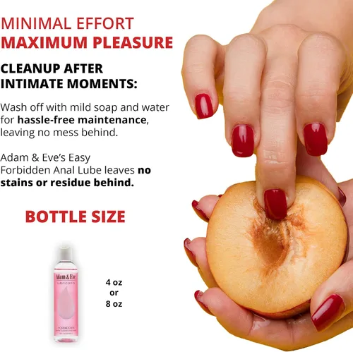 Vista 5 de Adam & Eve Lubricante anal, lubricante prohibido a base de agua y gel lubricante personal para privacidad y juguetes, fórmula gruesa de larga