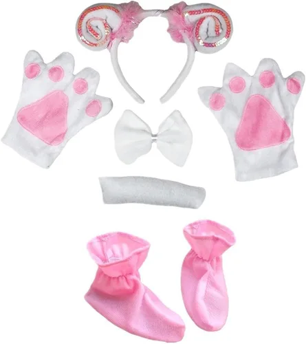 Vista 21 de Petitebella Combinado Animal Diadema Bowtie Cola Guantes Zapatos 5pc Disfraz 1-5 años Oso