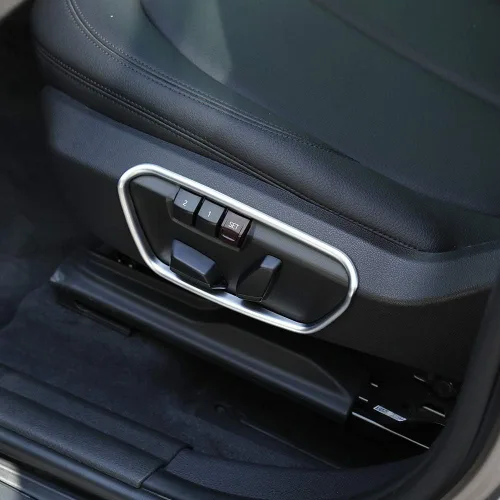 Vista 5 de YIWANG - Marco de botón de ajuste lateral del asiento ABS cromado 2 piezas para BMW X1 F48 2016-2019, para BMW Serie 1 118i 120i 125i f52, para BMW