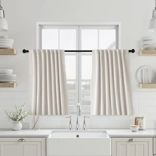 Vista 38 de UHITECH Short Blackout Curtains for Bedroom 24 Inch Long 2 Panels, Beige