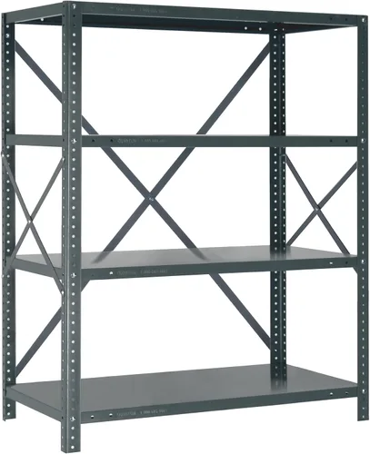 Vista 115 de Quantum QSBU-245BK Heavy Duty Shelving Unit with (7) Shelves and (24) QUS245 Black Bins for Garage Warehouse Storage Distribution 400 lb Load
