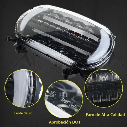 Vista 4 de Road Glide Faros LED con Intermitentes para Motocicletas, Luces Laterales de Circulación Diurna aptas para Motocicleta Road Glide 2015 2016 2017