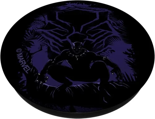 Vista 2 de Marvel Black Panther King T'Challa Forest Mask PopSockets PopGrip: agarre intercambiable para teléfonos y tabletas
