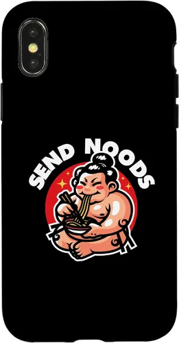 Vista 5 de iPhone 16 Funny Send Noods Sumotori Eating Noodle Japan Sumo Case