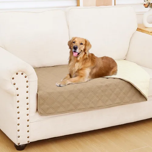 Vista 10 de Smiry Funda Impermeable para Cama de Perro Manta para Mascotas, Manta Suave y Lavable para Perros para Muebles Cama Sofá Sofá Reversible, a Cuadros