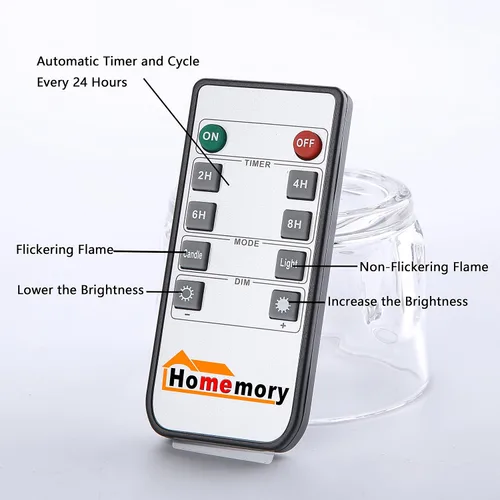 Vista 7 de Homemory Velas de cera sin llama de 5 x 3 pulgadas, velas LED de pilar con control remoto y temporizador, luz parpadeante amarilla ámbar