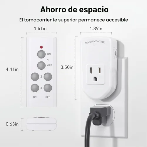 Vista 5 de BN-LINK Interruptor de salida eléctrica con control remoto inalámbrico para luces, ventiladores, luces navideñas, pequeños electrodomésticos, rango