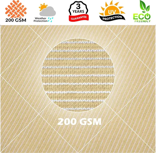 Vista 8 de Royal Shade Toldo de sol beige de 4' x 4' x 4', forma de triángulo RSTAPRT10, UPF50+ 95% de bloqueo UV, 200GSM, uso comercial estándar de alta