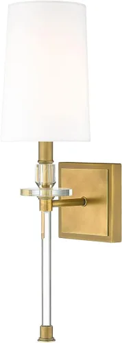 Vista 3 de Z-Lite 1 aplique de pared de luz 803-1S-RB-WH, latón