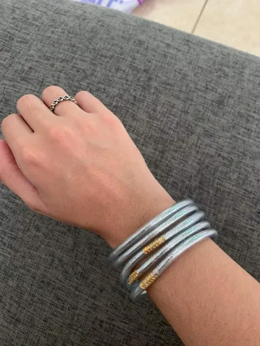 Vista 6 de Pulseras de purpurina con relleno de gelatina, ligeras y lindas pulseras de silicona, los mejores regalos para mujeres y niñas, cumpleaños, día