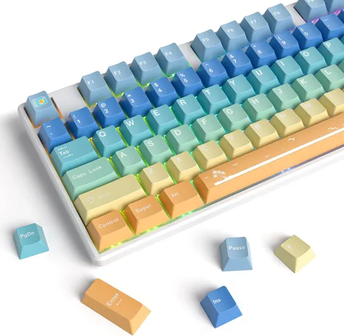 Vista 28 de Fogruaden Juego de teclas PBT, teclas personalizadas de perfil cereza para teclas de teclado mecánico (9009)