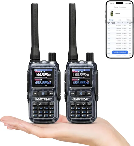 Vista 10 de Baofeng Radioaficionado UV-5R, radio bidireccional UHF VHF, gris
