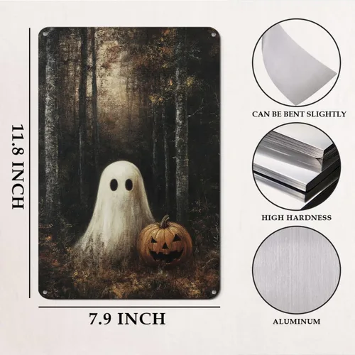 Vista 2 de Decoración de pared de fantasma de Halloween, decoración de fiesta de Halloween para interiores y exteriores, decoración espeluznante para el hogar