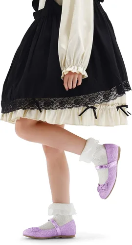 Vista 2 de K KomForme Zapatos planos de ballet para niña, antideslizantes, suaves, Mary Jane, para caminar, fiesta, zapatos de vestir para niños pequeñosniños
