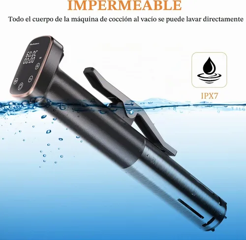 Vista 6 de Cocina Sous Vide, Máquina Sous Vide de 1100 W, Circulador de Inmersión Cocinador de Precisión con Control Táctil, Temperatura Precisa