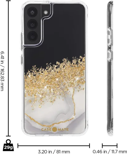 Vista 3 de Case-Mate - Karat Marble - Funda para Samsung Galaxy S22 Plus - Protección contra caídas de 10 pies - 6.6 pulgadas - Karat Marble