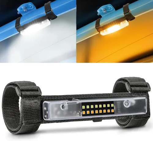 Vista 10 de Luz de cúpula UTV alimentada por baterías, montaje en barra enrollable, luz interior LED, luces de persecución, luces de mapa para UTV SXS Polaris